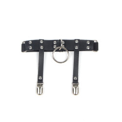 SUBBLIME - 953744 VERSTELLBARES PUNK-STRUMPFHOSE AUS LEDER SCHWARZ EINE GRÖSSE – Produktansicht 6