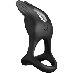 PRETTY LOVE - SILAS VIBRANT PENIS RING 7 VIBRATIONEN SCHWARZES SILIKON – Produktansicht 3