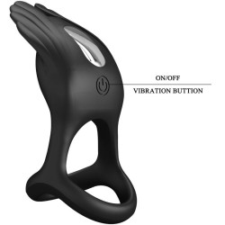 PRETTY LOVE - SILAS VIBRANT PENIS RING 7 VIBRATIONEN SCHWARZES SILIKON – Produktansicht 7