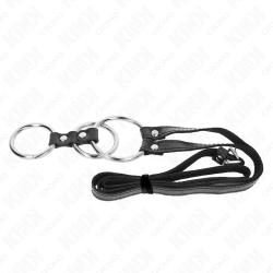 KINK - DREIFACH METALL PENISRING 3,8 CM BIS 5 CM MIT LEDERGURTE 112 CM – Produktansicht 5