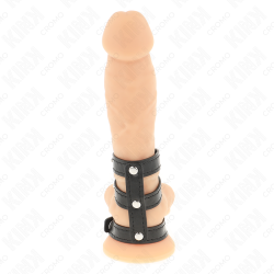 KINK - DREIFACH LEDER PENISRING MIT DRUCKVERSCHLUSS – Produktansicht 2