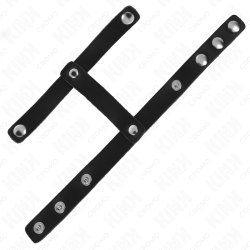 KINK - VERSTELLBARER PENISRING AUS LEDER UND HODENTEILGURT – Produktansicht 4