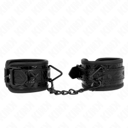 KINK - HANDGELENKFESSELN MIT RAUTENMUSTER, SCHWARZ, VERSTELLBAR, 17-26 CM X 5,5 CM – Produktansicht 2