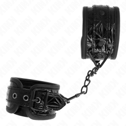 KINK - HANDGELENKFESSELN MIT RAUTENMUSTER, SCHWARZ, VERSTELLBAR, 17-26 CM X 5,5 CM – Produktansicht 3