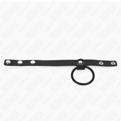 KINK - PENISRING AUS SILIKON 3,8 CM UND HODENTEIL AUS LEDER 22 X 1,5 CM – Produktansicht 3
