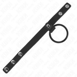 KINK - PENISRING AUS SILIKON 3,8 CM UND HODENTEIL AUS LEDER 22 X 1,5 CM – Produktansicht 4