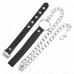 KINK - PENISRING AUS LEDER MIT RIEMEN 21,5 X 2 CM UND METALLKETTE 60 CM – Produktansicht 3