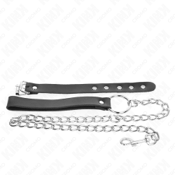 KINK - PENISRING AUS LEDER MIT RIEMEN 21,5 X 2 CM UND METALLKETTE 60 CM – Produktansicht 4