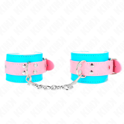 KINK - SÜßE HANDGELENKFESSELN BLAU/ROSA VERSTELLBAR 16-28 CM X 5 CM – Produktansicht 2