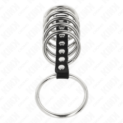KINK - 7 PENISRINGE AUS METALL 3,2 CM BIS 5 CM DURCH LEDER VERBUNDEN – Produktansicht 3