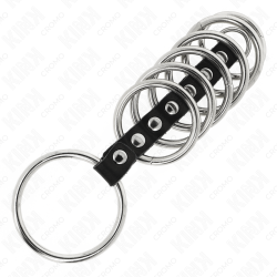 KINK - 7 PENISRINGE AUS METALL 3,2 CM BIS 5 CM DURCH LEDER VERBUNDEN – Produktansicht 4
