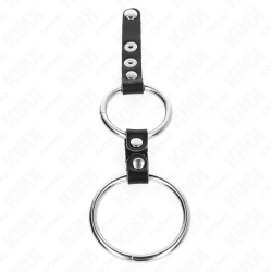 KINK - DOPPELTER PENISRING 3,8 CM BIS 5 CM DURCH LEDER VERBUNDEN – Produktansicht 4