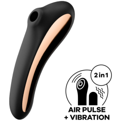 SATISFYER - DUAL KISS AIR PULSE VIBRATOR SCHWARZ – Produktansicht 2