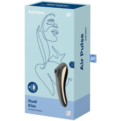 SATISFYER - DUAL KISS AIR PULSE VIBRATOR SCHWARZ – Produktansicht 4