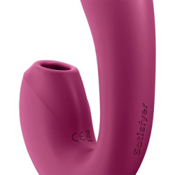 SATISFYER - SUNRAY STIMULATOR UND VIBRATOR APP ROT – Produktansicht 2