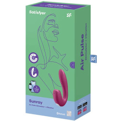 SATISFYER - SUNRAY STIMULATOR UND VIBRATOR APP ROT – Produktansicht 3