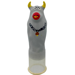 CONDOMERIE - HANDBEMALTE NEUHEITSKONDOME GRAUER Stier MODELL XL – Produktansicht 2