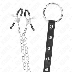 KINK - METALL-PENISRING MIT KETTE UND VERSTELLBAREN BRUSTKLAMMERN – Produktansicht 5