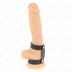 KINK - VERSTELLBARER DOPPELTER PENISRING AUS LEDER – Produktansicht 2
