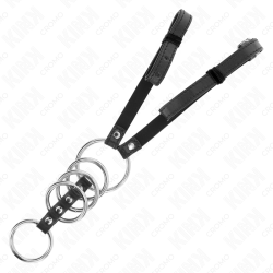 KINK - 5 PENISRINGE 3,8 CM BIS 5 CM METALL MIT LEDERGURT 112 CM – Produktansicht 4