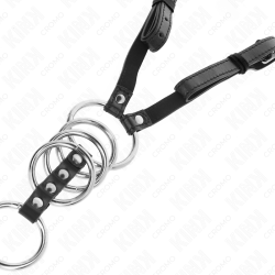 KINK - 5 PENISRINGE 3,8 CM BIS 5 CM METALL MIT LEDERGURT 112 CM – Produktansicht 5