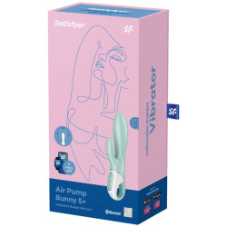SATISFYER - AIR PUMP BUNNY 5+ AUFBLASBARE KANINCHENVIBRATOR-APP GRÜN – Produktansicht 4