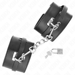 KINK - DELUXE HANDGELENKFESSELN MIT VERRIEGELUNG, SCHWARZ, VERSTELLBAR 14,5-21 CM X 6 CM – Produktansicht 3