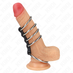 KINK - 5 PENISRINGE 3,7 CM BIS 5 CM METALL DURCH LEDER VERBUNDEN – Produktansicht 2