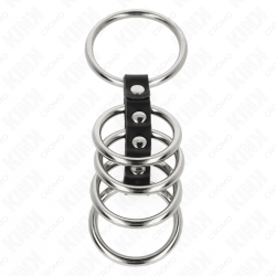 KINK - 5 PENISRINGE 3,7 CM BIS 5 CM METALL DURCH LEDER VERBUNDEN – Produktansicht 3