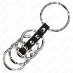 KINK - 5 PENISRINGE 3,7 CM BIS 5 CM METALL DURCH LEDER VERBUNDEN – Produktansicht 4