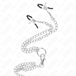 KINK - DREIFACH CHROM METALL PENISRING 3 CM BIS 4,5 CM MIT 26 CM METALLKETTE UND BRUSTKLAMMERN – D-241296 – Produktansicht 4