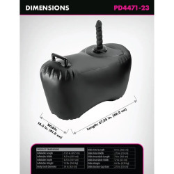 FETISH FANTASY SERIES - AUFBLASBARER LIEBESSITZ BODY DOCK MIT DILDO 69,2 CM SCHWARZ – Produktansicht 6