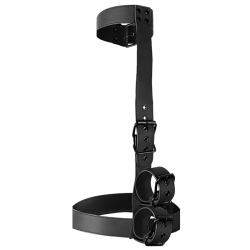 FETISH SUBMISSIVE BONDAGE - KRAGEN UND HANDGELENKMANSCHETTEN-KÖRPERFESTLEGE-SET – Produktansicht 4
