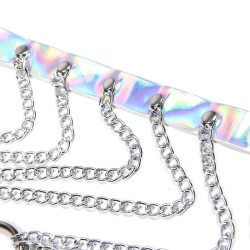 SUBBLIME - 953737 BRUSTGURT MIT RINGEN UND KETTEN SILBER EINE GRÖSSE – Produktansicht 5