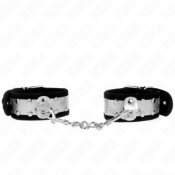 KINK - DÜNNE HANDGELENKSFESSELN SCHWARZ/SILBER 30 X 4 CM – Produktansicht 2