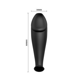 PRETTY LOVE - SILIKON ANAL PLUG PENIS FORM UND 12 VIBRATIONSMODI SCHWARZ – Produktansicht 4