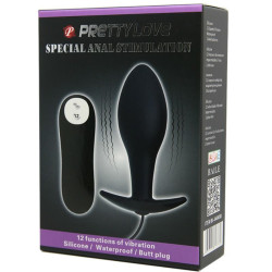 PRETTY LOVE - ANAL PLUG ANKERFORM SILIKON 12 VIBRATIONSMODI SCHWARZ – Produktansicht 3