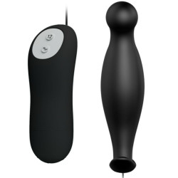 PRETTY LOVE - SILIKON ANALPLUG 12 VIBRATIONSMODI SCHWARZ – Produktansicht 2