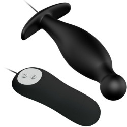 PRETTY LOVE - SILIKON ANALPLUG 12 VIBRATIONSMODI SCHWARZ – Produktansicht 3