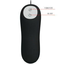 PRETTY LOVE - SILIKON ANALPLUG 12 VIBRATIONSMODI SCHWARZ – Produktansicht 5