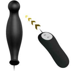 PRETTY LOVE - SILIKON ANALPLUG 12 VIBRATIONSMODI SCHWARZ – Produktansicht 8