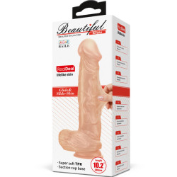 BAILE - SCHÖNE BEGEGNUNG BERGRRISI FLEXIBLER REALISTISCHER DILDO 26 CM NATÜRLICH – Produktansicht 9