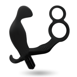 ADDICTED TOYS - ANALPLUG MIT DOPPELTEM PENISRING UND HODEN SCHWARZ – Produktansicht 2
