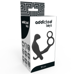 ADDICTED TOYS - ANALPLUG MIT DOPPELTEM PENISRING UND HODEN SCHWARZ – Produktansicht 4