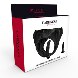 DARKNESS - HÖSCHEN MIT PLUG UND AUSWECHSELBAREM DILDO – Produktansicht 4