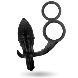 ADDICTED TOYS - ANALPLUG MIT DOPPELTEM SCHWARZEN RING – Produktansicht 4