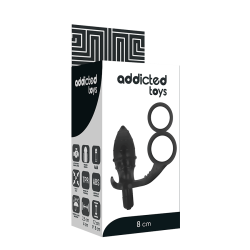 ADDICTED TOYS - ANALPLUG MIT DOPPELTEM SCHWARZEN RING – Produktansicht 5