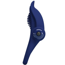 PRETTY LOVE - BRONSON DOPPELRING MIT VIBRATION BLAU – Produktansicht 3