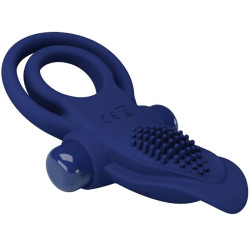 PRETTY LOVE - BRONSON DOPPELRING MIT VIBRATION BLAU – Produktansicht 4