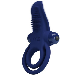 PRETTY LOVE - BRONSON DOPPELRING MIT VIBRATION BLAU – Produktansicht 5